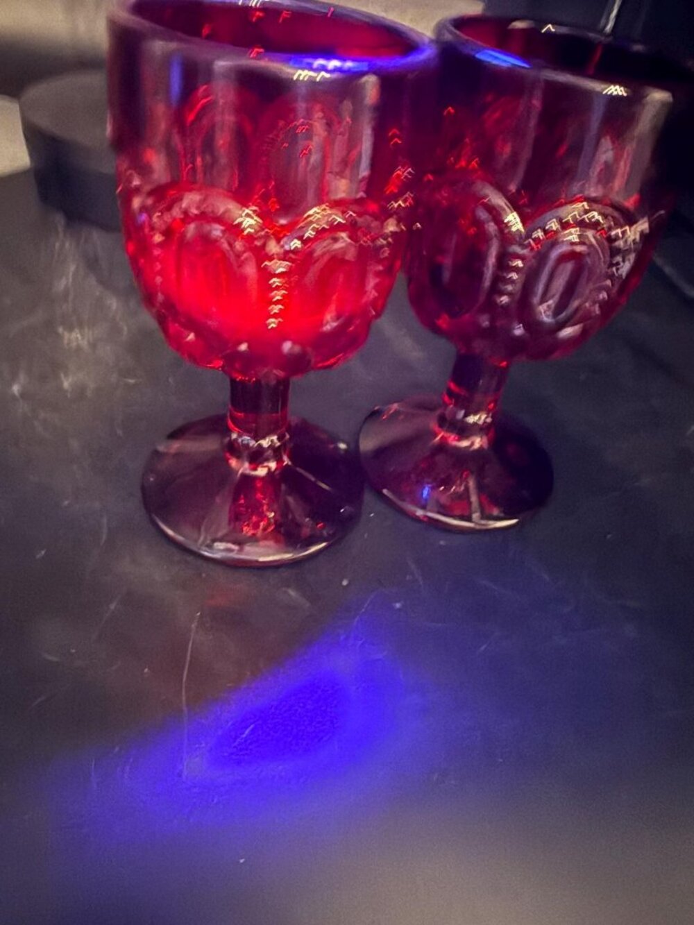 Moon & Star Cordial Glasses Amberina